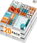 【FAMILY PACK】Drawer Organizer Clothes, 20 Pack Dresser Organizer Bins for Baby Clothes - Underwear Bra Sock Organizer - Fabri