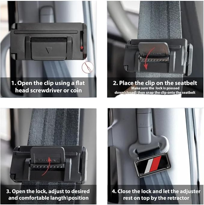 2PCS Tri-Color Car Seatbelt Adjuster for car Universal Car Seat Belt Pads Cover for More Comfortable Driving (C)