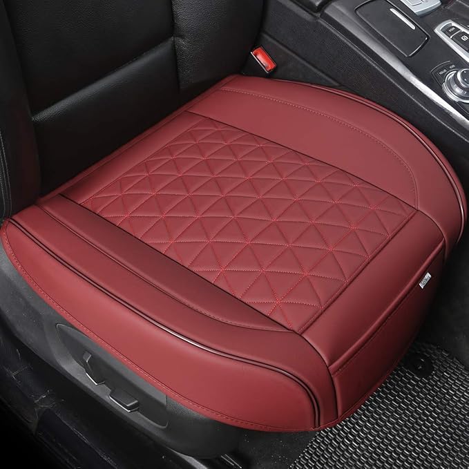 Black Panther Luxury Faux Leather Car Seat Cover for Front Bottom Seat, Anti-Slip and Wrap Around The Bottom, Fits 95% of Veh