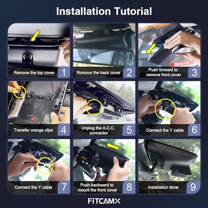 Fitcamx 4K Dash Cam Suitable for Toyota Tacoma & Hybrid 2024-2026, OEM Factory Look, UHD 2160P Video, Built-in WiFi & APP, Lo
