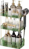 Aveniee Bathroom Counter Organizer,3 Tier Skincare Perfume Countertop Storage with Hair Dryer Rack and Toothbrush Holder, Cos