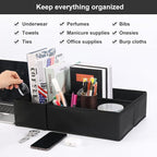 6 Pack Dresser Organizers - Drawer Organizers for Clothing & Baby, Woven-Fabric Storage Drawers (Black