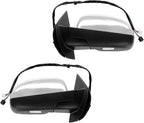 TRQ 2 Piece Driver and Passenger Side Mirror Assembly Set Electric Adjustment Heated Memory Chrome Compatible with 2007-2008 