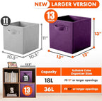 ShellKingdom Storage Bins, Foldable Fabric Storage Cubes And Cloth Storage Organizer Drawer For Closet And Toys Storage, 13 X