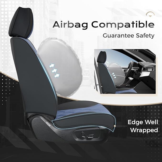 Coverado Car Seat Covers, Front Covers for Cars, Car Seat Cover Front Seats, Automotive Seat Cover, Waterproof, Leather Car S
