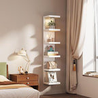 2 Pack 6-Tier Versatile Wall Shelf Unit with USB Rechargeable Led Light (Remote Controlled),Vertical Floating Display Shelves