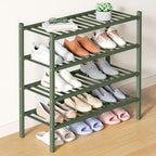 Smiry Bamboo Shoe Rack for Closet, 4 Tier Wooden Stackable Shoe Organizer, Free Standing Shoes Storage Shelf for Entryway, Fr