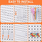INCLY 30PCS Peg Board Organizer Accessories Kit, Pegboard Hooks Assortment with Bins, Cups, Wire Baskets and Paper Towel Hold