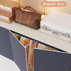 Heavy Duty Clothing Rack with Oxford Fabric Cover, Portable Closet Wardrobe with Hanging Rods, Freestanding Wardrobe, Metal C