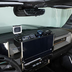 Center Console Dash Cam Mount&Dashboard Storage Tray for Hummer EV Accessories 2022-2025 2026 SUV Pickup ,Rotatable Car Dash Cameras Mount Holder Box Organizer,Mount Fit for Action Camera (G)