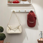 Wall Mounted Coat Hook Rack with Gold Hooks 2 Pack, Modern Wood Wall Organizer for Hanging Coats, Hats, Towels, Bags,Jackets,