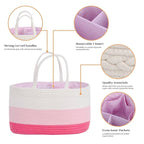 luxury little Diaper Caddy Organizer, Large Cotton Rope Nursery Baby Basket, Changing Table Organizer for Baby Diaper Storage