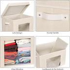 Univivi Foldable Fabric Storage Boxes Large Storage Bins with Lids [4-Pack] Collapsible Storage Cubes Organizer Containers Or