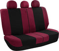 FH Group Car Seat Covers Rear Set Cloth - Universal Fit Automotive Seat Covers, Low Back Front Seat Covers, Solid Back Seat C