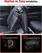 for 2024~2026 Chevy Traverse/GMC Acadia 2-in-1 Silicone Center Console Armrest Cover& Armrest Hidden Privacy Tray - [OEM Design& Friendly Liquid Silicone Rubber] - Thin Black