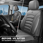 CAR PASS 3D Foam PU Leather Car Seat Covers, Universal Seat Covers Front 2 for Trucks SUV Sedan Automotive Seat Covers Armres