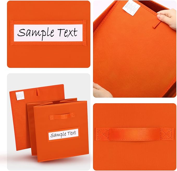 artsdi 13x13 storage cube bins (Set of 10) Foldable Fabric storage cubes with 10 Labels Window Cards & a Pen,13 inch cube sto