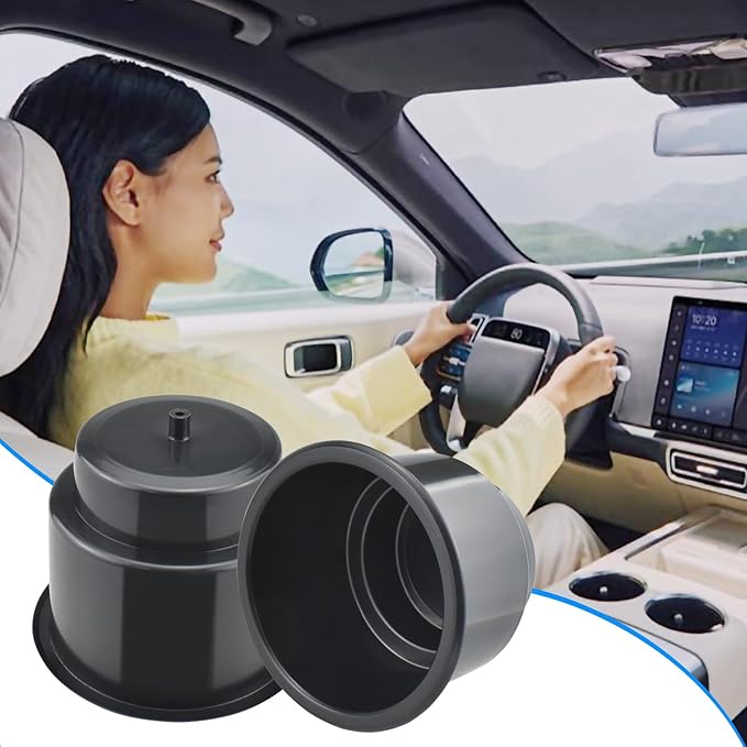 SDTC Tech Black Sofa Cup Holder, Universal Plastic Recessed Cup Holder with Drain for RV Boats, Cars, Sofas and Golf Carts (2