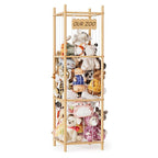 SpaceAid Stuffed Animal Storage Organizer, Wood Animals Zoo Toy Plushies Storage Holder, Large Capacity Plush Toy Cage for Pl
