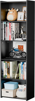 SUPER DEAL 5-Tier Bookcase and Bookshelf, Open Storage Shelves Narrow Tall Freestanding Cube Display Shelf for Bedroom Home O