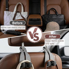 2 Pack Car Seat Back Double Hook, Headrest Hooks for Car, 2026 New Car Seat Back Organizer Storage Hook for Handbag, Purse, Coat Bags, and Accessories