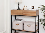 StorageWorks Fabric Storage Bins with Lid, Decorative Storage Boxes for Shelves, Stackable Closet Organizer Basket with Handl