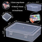 46Pcs Bead Organizer Set, Premium Small and Medium Clear Plastic Storage Boxes for Jewelry Making Crafts Screws Seeds DIY Bra