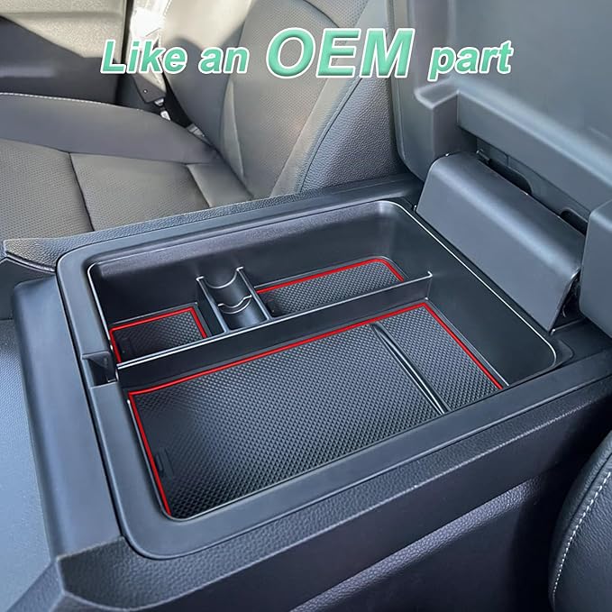PIMCAR Center Console Organizer for 2023-2026 Honda Pilot, 2024-2026 Honda Ridgeline/Passport Upgrade Design Tray Accessories Interior Armrest Box Divider ABS Plastic Material-Red Trim