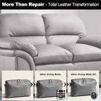 8.5 OZ Leather Recoloring Balm with 100ML Leather Conditioner - Gray Leather Repair Kit for Furniture, Leather Dye, Recolor, 