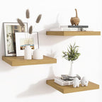 Fun Memories Floating Shelves for Wall - 12 Inch Square Shelves with Invisible Brackets, Small Wall Shelf for Living Room, Ba