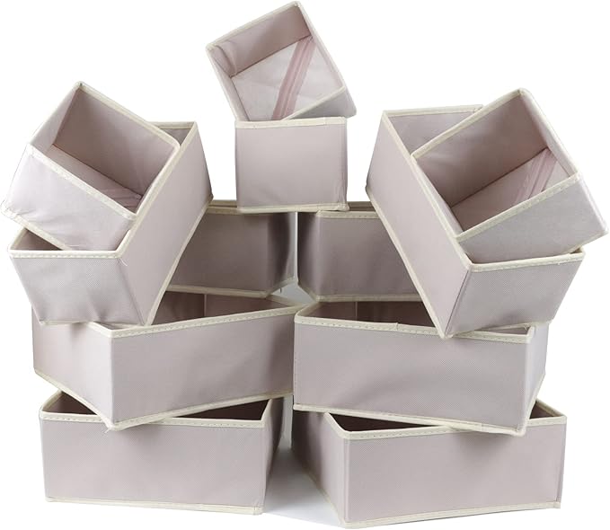 Fordonral 12 Pack Drawer Organizer Clothes, Foldable Fabric Dresser Organizer Closet Organizers and Storage Box for Underwear