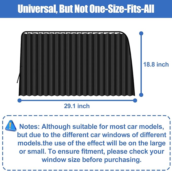 XCBYT Car Window Shades - 4 PCS 29.1 * 18.8 inches Car Window Covers 99% UV Glare Protection Car Curtains Keep Cooler Magnetic Side Window Sun Shade for Eating Breastfeeding Taking a nap Camping