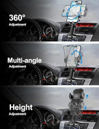 woleyi CD Phone Holder for Car - Height Adjustable Car Phone Holder CD Slot, Ultra Sturdy CD Player Cell Phone Holders for Your Car for iPhone 17 Pro Max 16 15 14 13 12 Air Plus, S25, 4-7" Smartphones