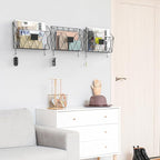 YBING Wall File Organizer Mesh Hanging Wall-mount Files Holder 6 Pack Hanging Wire Magazine Rack and Mail Holder with Hooks O