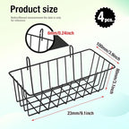 4 Pcs Gridwall Accessories 9"x4"x3" Hanging Basket Wall Mounted Grid Plate Wire Basket for Kitchen Grid Plate Wall Mounted St