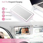 SINGARO 2PCS Car Sun Visor Vanity Mirror - Rechargeable Makeup Mirror with 60 LEDs, 3 Light Modes & Dimmable Touch Control for Cars, Trucks, SUVs, Car Interior Accessories for Women (Pink)