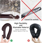 Car Seat Gap Filler Set of 2, 3IN1 Seat Side Gap Filler Plug with Storage Slot & Hook Function, Soft Foam Universal Fit Car SUV Truck Fill Gap Between Seats Console Organizer（Narrow Deep Brown）