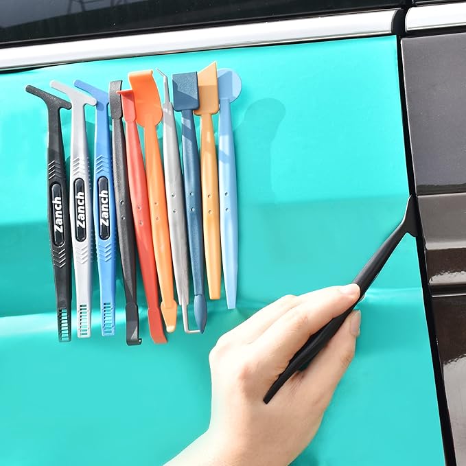 Zanch Car Wrapping Flexible Micro Squeegee/Curves Slot Tint Tool,Complete Tools for Automotive Vinyl Wrap Film Installation -