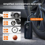 Car Tire Inflator Portable Air Compressor–150 PSI Bike Tire Pump Bicycle Pump, Portable Tire Inflator for Car with Digital Pressure Gauge,4 Preset Modes for Car Bike Motorcycle Balls