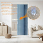 Jilron Accordian Door Curtain, 100% Blackout Folding Magnetic Doorway Curtains,Linen Style Closet Doors,for Room Divider,Priv