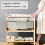 Hanging Baby Diaper Caddy, 3-in-1 Diaper Caddy Organizer Holder For Baby Crib, Nursery Organization Diaper Stacker Storage Fo
