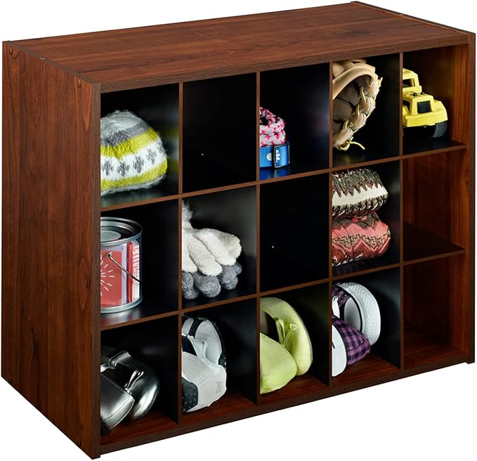 ClosetMaid 15 Cube Stackable Storage Organizer for Shoes, Bags, Crafts, Hobbies with Wood Shelves, for Closet, Entryway or Mu