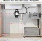 2 Pack 15.5IN-Depth Under Sink Organizer With Next-Gen Ball-Bearing Slides,2-Tier Precision Mesh Pull Out Cabinet Storage for
