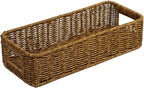 Basket for Toilet Paper Storage, Waterproof Wicker Baskets for Bathroom Counter Organizer, Small Storage Basket for Organizin