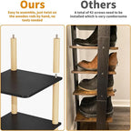 LUCKNOCK Vertical Shoe Rack, 8-Tier Tall Narrow Shoe Organizer for Entryway, Closet, Dorm & Small Spaces, Freestanding Wooden