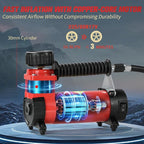 AVID POWER 12V DC Tire Inflator Portable Air Compressor, Compact Air Pump w/Copper Motor, Easy Operation 12V Tire Pump w/Carrying Case & 3 Adapters