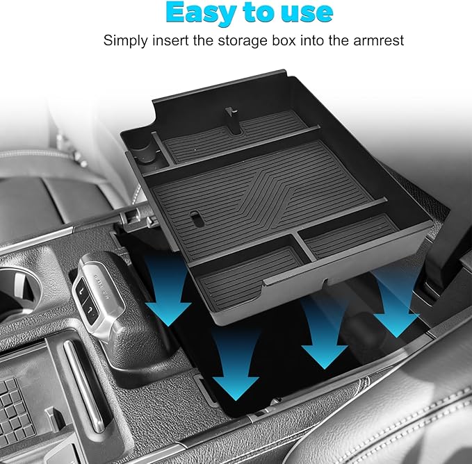 Upgrade Center Console Organizer Compatible with 2025 2026 Ford Expedition Active/Platinum/Tremor/King Ranch - Middle Armrest Storage Box Insert Tray Adopt ABS Material (Not for the 2023-2024 Model)