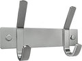 Small Coat Rack Wall Mount – Brushed Nickel 6 Inch Stainless Steel Hook Rail with 2 Heavy Duty Double Coat Hooks – Wall Mount