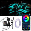 Car Led Lights Interior, Smart APP Control RGB Ambient Lighting Car, 64 Color 28 Modes Voice Activated LED Fiber Optic Strip, 12V USB Powered Car Led Strip Lights