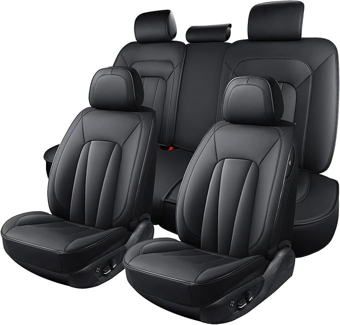 Car Seat Covers,5 Seats Automotive Seat Covers,Breathable Car Seat Protector Waterproof Leather Car Seat Covers for SUV, Seda
